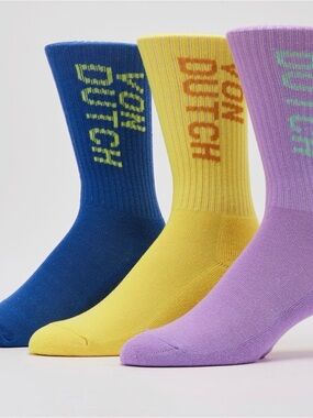 VON DUTCH LOGO CREW SOCKS 3-PACK Y2K